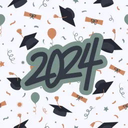 Abstract art for a 2024 graduation party